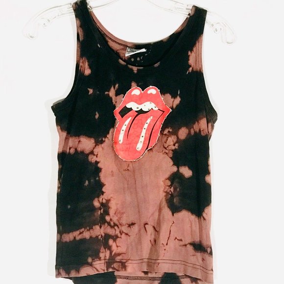 Gaziani Tops - Rolling Stones Tank Lips Vintage Embellished Large